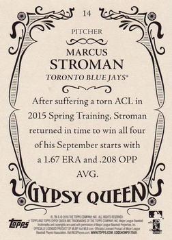 2016 Topps Gypsy Queen #14 Marcus Stroman Back