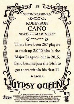 2016 Topps Gypsy Queen #18 Robinson Cano Back