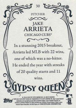 2016 Topps Gypsy Queen #30 Jake Arrieta Back