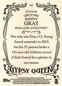 2016 Topps Gypsy Queen #62 Sonny Gray Back