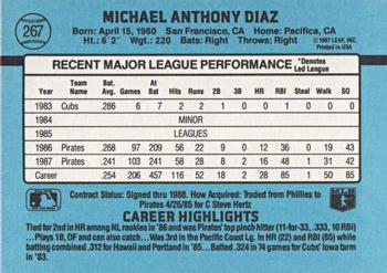 1988 Donruss #267 Mike Diaz Back