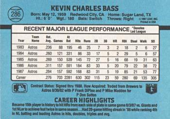 1988 Donruss #286 Kevin Bass Back