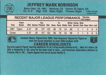 1988 Donruss #296 Jeff Robinson Back