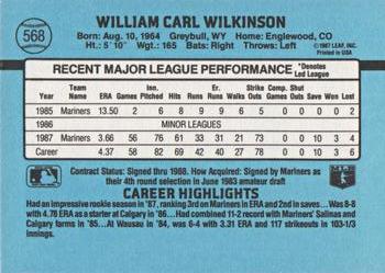 1988 Donruss #568 Bill Wilkinson Back