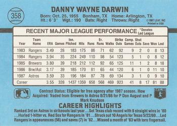 1988 Donruss #358 Danny Darwin Back