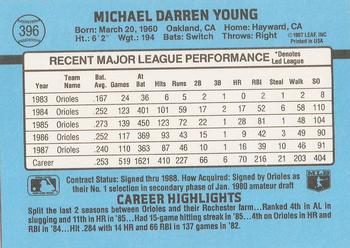 1988 Donruss #396 Mike Young Back