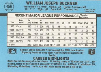 1988 Donruss #456 Bill Buckner Back