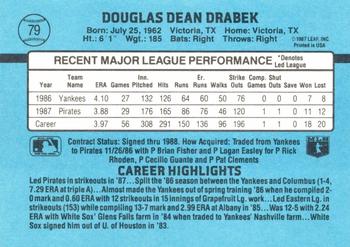 1988 Donruss #79 Doug Drabek Back