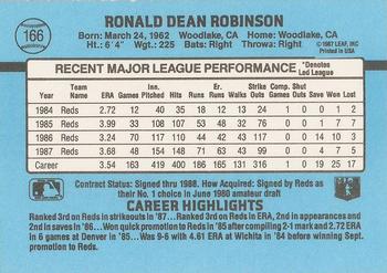 1988 Donruss #166 Ron Robinson Back