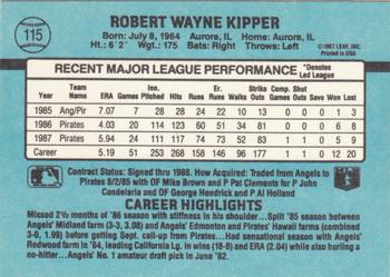 1988 Donruss #115 Bob Kipper Back