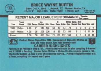 1988 Donruss #165 Bruce Ruffin Back