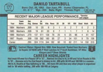 1988 Donruss #177 Danny Tartabull Back