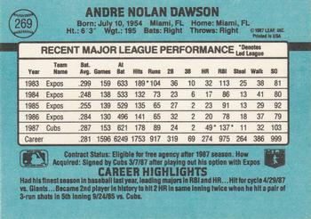 1988 Donruss #269 Andre Dawson Back