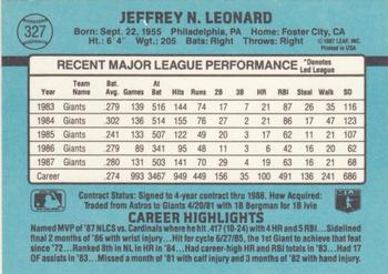1988 Donruss #327 Jeffrey Leonard Back