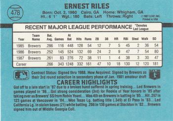 1988 Donruss #478 Ernest Riles Back