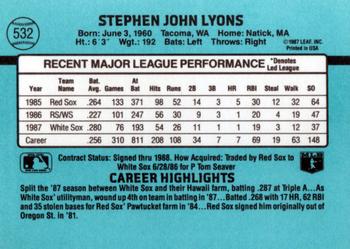 1988 Donruss #532 Steve Lyons Back