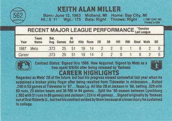 1988 Donruss #562 Keith Miller Back