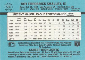1988 Donruss #566 Roy Smalley Back