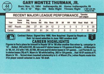 1988 Donruss #44 Gary Thurman Back