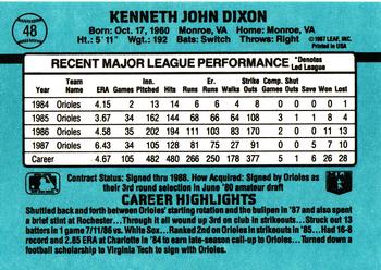 1988 Donruss #48 Ken Dixon Back