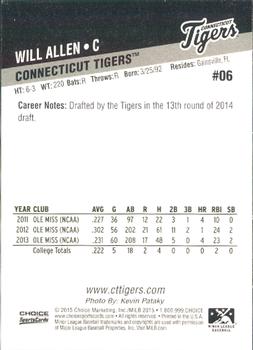 2015 Choice Connecticut Tigers #06 Will Allen Back