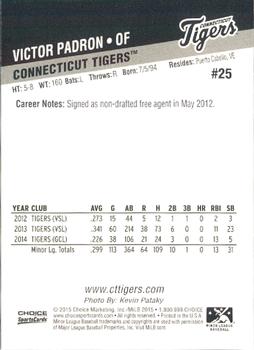 2015 Choice Connecticut Tigers #25 Victor Padron Back