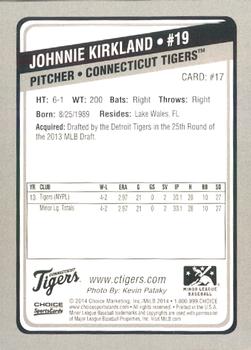 2014 Choice Connecticut Tigers #17 Johnnie Kirkland Back