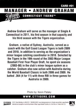 2011 Choice Connecticut Tigers #01 Andrew Graham Back