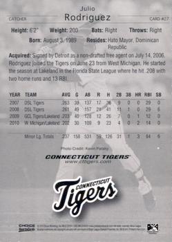 2010 Choice Connecticut Tigers #27 Julio Rodriguez Back