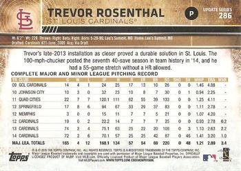2015 Topps Update - Throwback Variations #286 Trevor Rosenthal Back