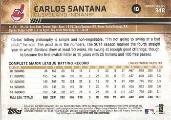 2015 Topps Update - Throwback Variations #348 Carlos Santana Back