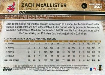 2015 Topps Update - Throwback Variations #US69 Zach McAllister Back