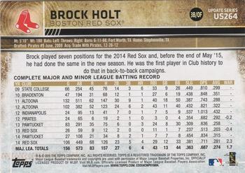 2015 Topps Update - Throwback Variations #US264 Brock Holt Back