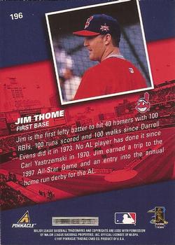 1998 Pinnacle #196 Jim Thome Back