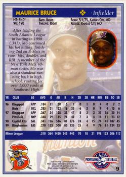 2000 Blueline Q-Cards Binghamton Mets #9 Maurice Bruce Back