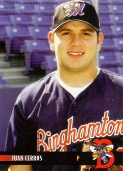 2000 Blueline Q-Cards Binghamton Mets #10 Juan Cerros Front
