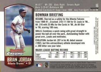 2000 Bowman Chrome - Refractors #16 Brian Jordan  Back