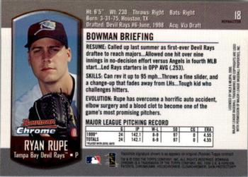 2000 Bowman Chrome - Refractors #18 Ryan Rupe  Back
