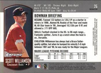 2000 Bowman Chrome - Refractors #26 Scott Williamson  Back