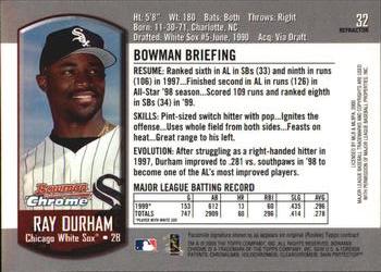 2000 Bowman Chrome - Refractors #32 Ray Durham  Back