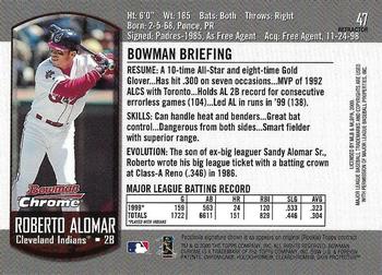 2000 Bowman Chrome - Refractors #47 Roberto Alomar  Back