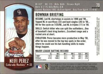 2000 Bowman Chrome - Refractors #79 Neifi Perez  Back