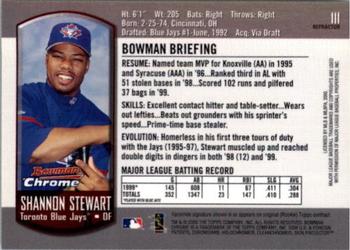 2000 Bowman Chrome - Refractors #111 Shannon Stewart  Back