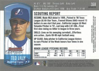 2000 Bowman Chrome - Refractors #368 Ted Lilly  Back