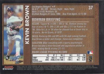 2000 Bowman Chrome - Retro/Future #37 Kevin Brown  Back