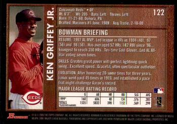 2000 Bowman Chrome - Retro/Future #122 Ken Griffey Jr.  Back