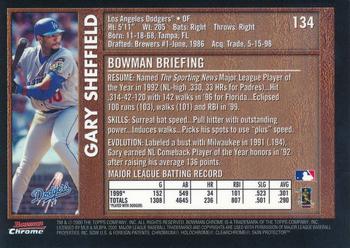 2000 Bowman Chrome - Retro/Future #134 Gary Sheffield  Back