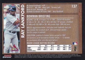 2000 Bowman Chrome - Retro/Future #137 Ray Lankford  Back