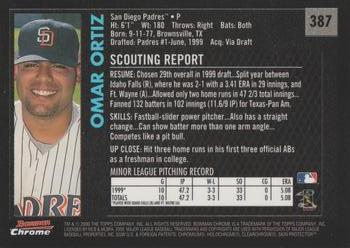 2000 Bowman Chrome - Retro/Future #387 Omar Ortiz  Back