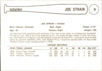 1979 Cramer Phoenix Giants #9 Joe Strain Back
